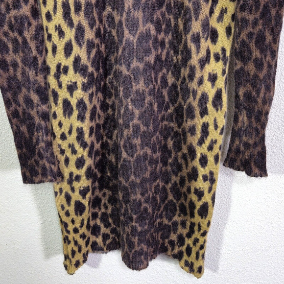 J.Crew Leopard Mohair Sweater Dress Brown Size S Statement Knit - Picture 5 of 8